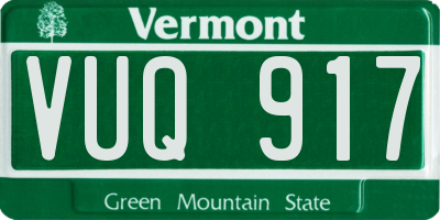 VT license plate VUQ917