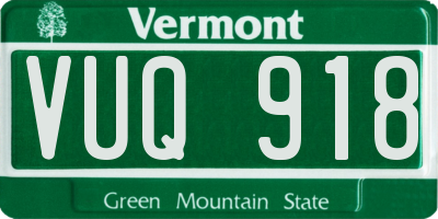 VT license plate VUQ918