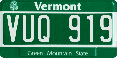 VT license plate VUQ919