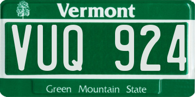 VT license plate VUQ924