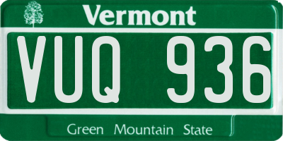 VT license plate VUQ936