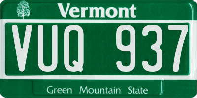 VT license plate VUQ937
