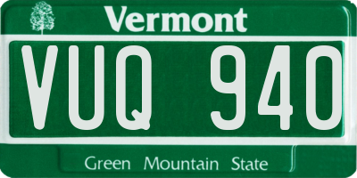 VT license plate VUQ940