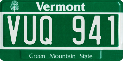VT license plate VUQ941