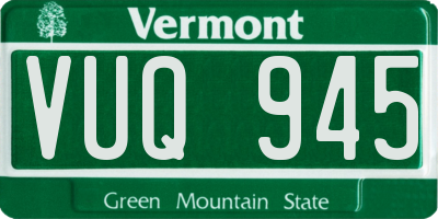 VT license plate VUQ945