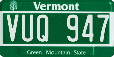 VT license plate VUQ947