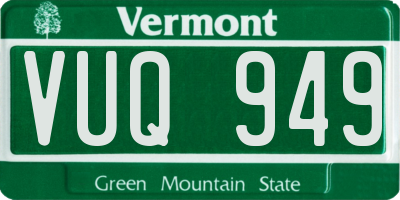 VT license plate VUQ949
