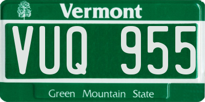 VT license plate VUQ955