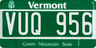 VT license plate VUQ956