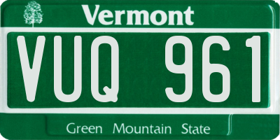 VT license plate VUQ961