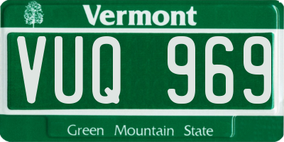 VT license plate VUQ969