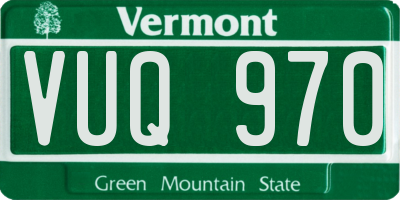 VT license plate VUQ970