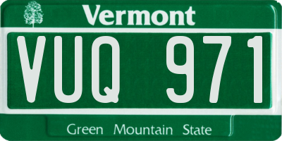 VT license plate VUQ971