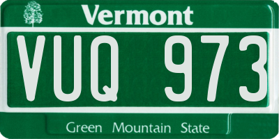 VT license plate VUQ973