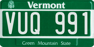 VT license plate VUQ991