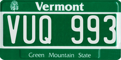 VT license plate VUQ993