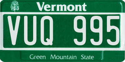 VT license plate VUQ995