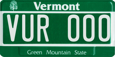 VT license plate VUR000