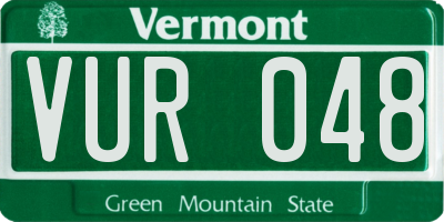 VT license plate VUR048