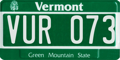 VT license plate VUR073