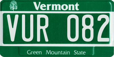 VT license plate VUR082