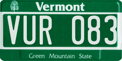 VT license plate VUR083
