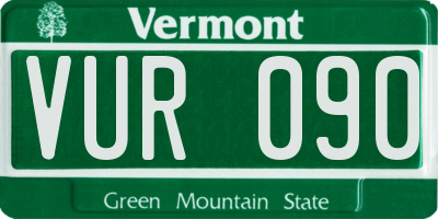 VT license plate VUR090