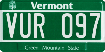 VT license plate VUR097