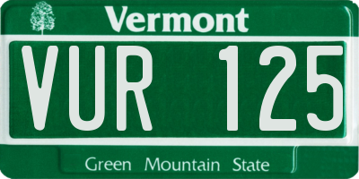 VT license plate VUR125