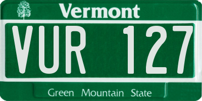 VT license plate VUR127