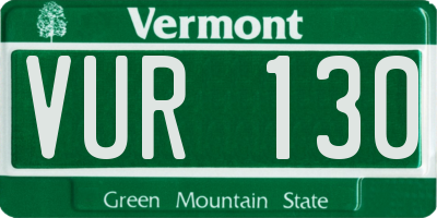 VT license plate VUR130
