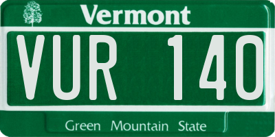 VT license plate VUR140
