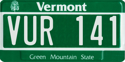VT license plate VUR141