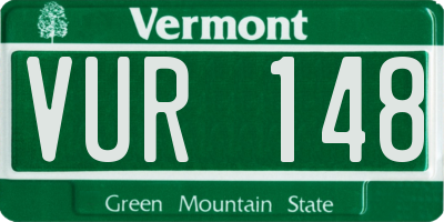 VT license plate VUR148