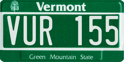 VT license plate VUR155