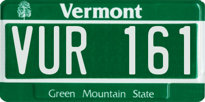 VT license plate VUR161
