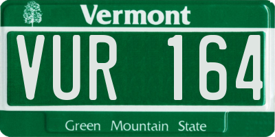 VT license plate VUR164