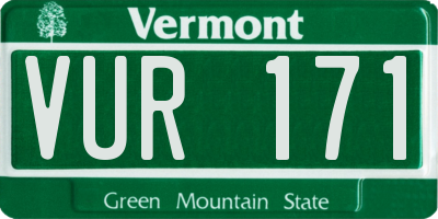 VT license plate VUR171