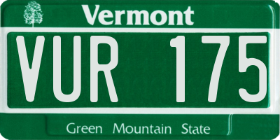 VT license plate VUR175