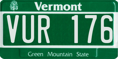 VT license plate VUR176