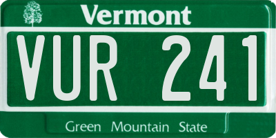 VT license plate VUR241