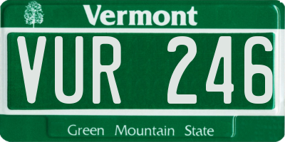 VT license plate VUR246