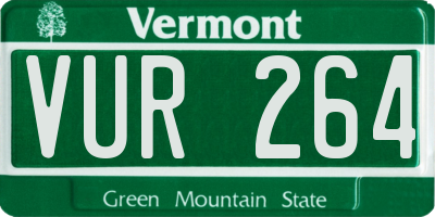 VT license plate VUR264