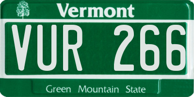 VT license plate VUR266