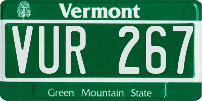 VT license plate VUR267