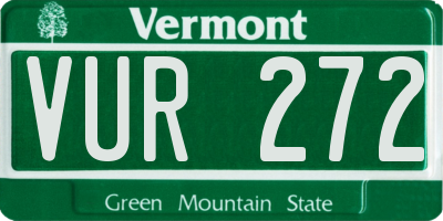 VT license plate VUR272