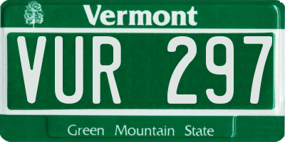 VT license plate VUR297