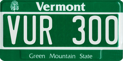 VT license plate VUR300