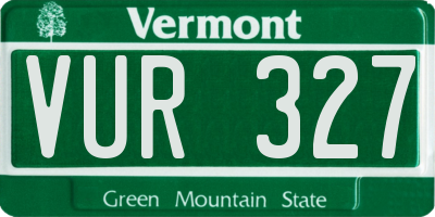 VT license plate VUR327