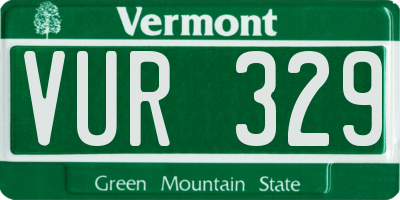 VT license plate VUR329